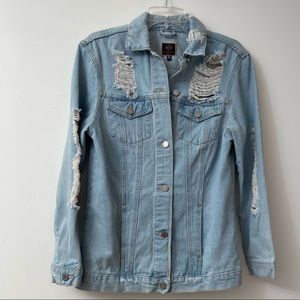 Boom Boom Jean’s women distressed long sleeves jacket. Size M.  Used condition.